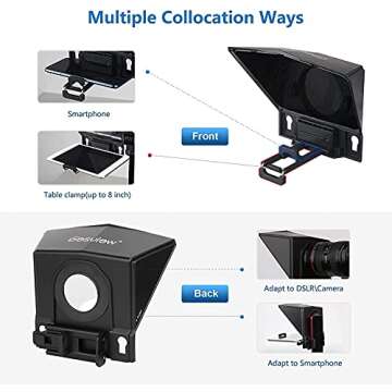 Desview T2 Teleprompter, 8 inch HD Display Glass, Teleprompter with Remote Control, Compatible with iPhone/ipad/DSLR Cameras,App Compatible with iOS/Android, Easy Assembly for Online Teaching