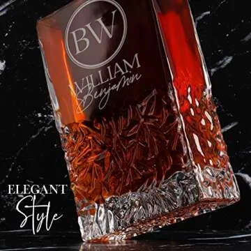 Personalized Whiskey Decanter Set - Custom 5pc Glassware