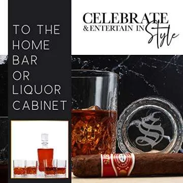 Personalized Whiskey Decanter Set - Custom 5pc Glassware