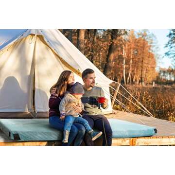 Memory Foam Camping Mattress CertiPUR-US Certified Most Comfortable Camping Pad with Carry Bag Travel Roll Up Mat Removable Water Resistant Cover Roll Out Sleeping Pad Floor Bed