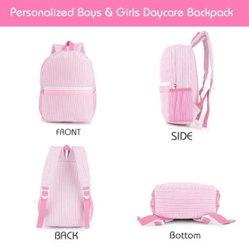 Personalized Toddler Backpack for Girls 5-9 Seersucker