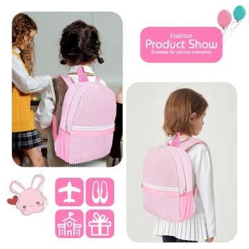 Personalized Toddler Backpack for Girls 5-9 Seersucker