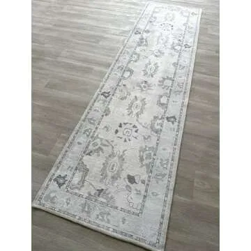 Buy Cream Beige Oushak Washable Rug for Home Décor