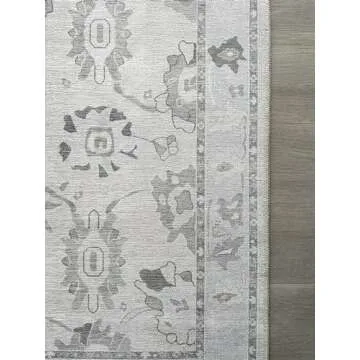 Buy Cream Beige Oushak Washable Rug for Home Décor
