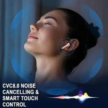 Wireless Earbuds, Bluetooth 5.4 Headphones HiFi Stereo, in Ear Earphones with 4 ENC Noise Cancelling Mics, 40H Playback Ear Buds with Mini Case LED Display, IP7 Waterproof Headset with USB C Charging