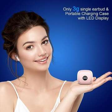 Wireless Earbuds, Bluetooth 5.4 Headphones HiFi Stereo, in Ear Earphones with 4 ENC Noise Cancelling Mics, 40H Playback Ear Buds with Mini Case LED Display, IP7 Waterproof Headset with USB C Charging