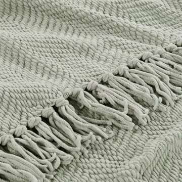 Cozy Home Soft Things Silver Throw Blanket - Knitted Tweed 50x60