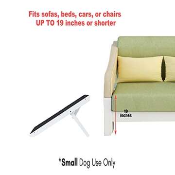 MEWANG 19" Adjustable Pet Ramp for Small Dogs & Cats