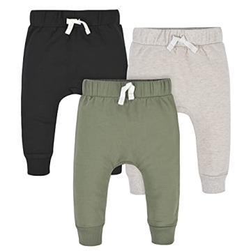 Gerber Baby Boys' Toddler 3-Pack Jogger Pants Set - Green/Black, 18 Months