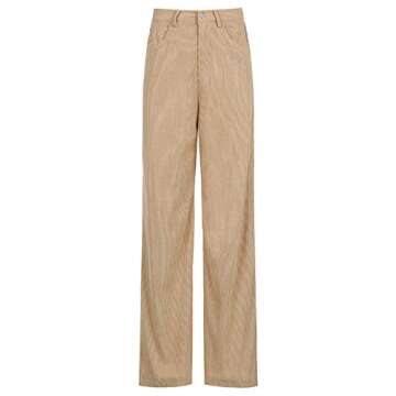 Corduroy High Waisted Baggy Pants for Women Vintage y2k Straight Leg Pants Loose Fit with Pocket Wide Leg