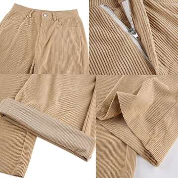 Corduroy High Waisted Baggy Pants for Women Vintage y2k Straight Leg Pants Loose Fit with Pocket Wide Leg