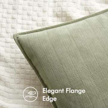 MIULEE Pack of 2 Sage Green Decorative Pillow Covers 20x20 Inch Soft Chenille Couch Throw Pillows Fa...