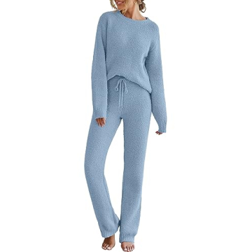 MEROKEETY Women's Casual Fuzzy Fleece Two-Piece Loungewear Set - Ultimate Comfort in Style