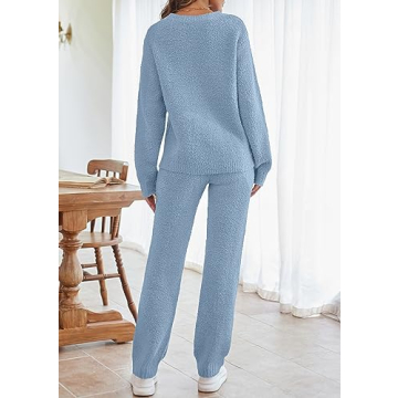 Comfortable MEROKEETY Women's Fuzzy Fleece Loungewear Set