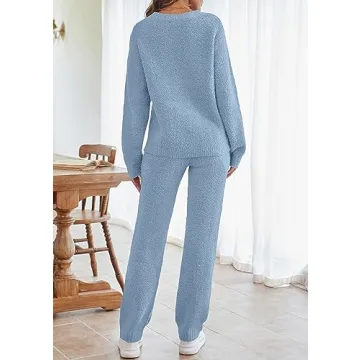 Comfortable MEROKEETY Women's Fuzzy Fleece Loungewear Set