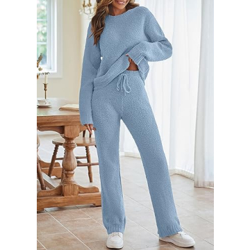 Comfortable MEROKEETY Women's Fuzzy Fleece Loungewear Set