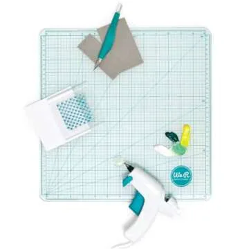We R Memory Keepers Glass Cutting Mat, White, Sturdy Craft Work Surface, Easy Cleanup, Measuring, Draw Straight Lines, Good for Polymer Clay, Ink, Paint, Card Making, Paper Cutting, and More