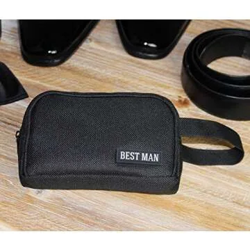 Lillian Rose Best Man Wedding Day Mini Emergency, Survival bag measures 5.25" x 4", Black