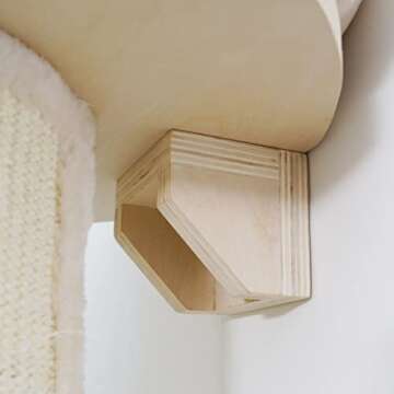 AGILE 74" Tall Wood Cat Tower Tree Wall Anchored with Sisal Scratching Climbing Posts (Oliver)