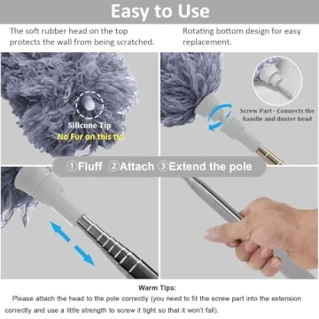 DELUX Microfiber Extendable Duster for High Ceilings and Fans