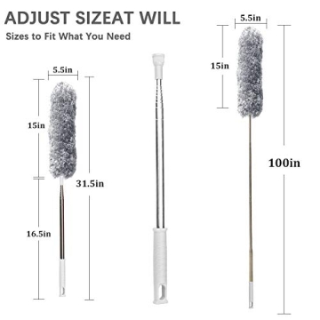 DELUX Microfiber Extendable Duster for High Ceilings and Fans