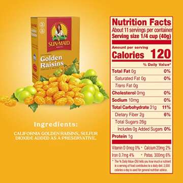 Sun-Maid Golden Raisins, 15 OZ (Pack of 2)