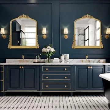 Traditional Ornate Arched Wall Mirror - Gold Frame Elegance