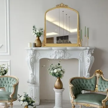 Traditional Ornate Arched Wall Mirror - Gold Frame Elegance