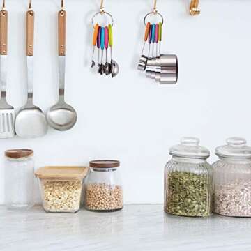 10 Piece Stainless Steel Measuring Cups and Spoons Set with Scrub Sponge Including 5 Piece Measuring Cups and 5 Piece Measuring Spoons, for Dry and Liquid Ingredients