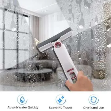 Mcbazel Portable Mini Cleaning Mop, Mini Sponge Mop, Wet and Dry Use Cleaning System, Mini Mop for Bathroom, Kitchen, Desktop, Glass, Living Room, Car (2 Sponge Head + 1 Squeeze Handle)