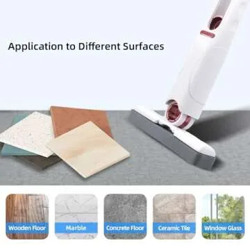 Mcbazel Portable Mini Cleaning Mop, Mini Sponge Mop, Wet and Dry Use Cleaning System, Mini Mop for Bathroom, Kitchen, Desktop, Glass, Living Room, Car (2 Sponge Head + 1 Squeeze Handle)