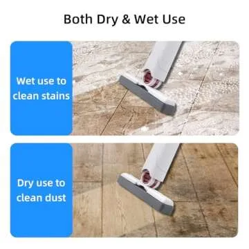 Mcbazel Portable Mini Cleaning Mop, Mini Sponge Mop, Wet and Dry Use Cleaning System, Mini Mop for Bathroom, Kitchen, Desktop, Glass, Living Room, Car (2 Sponge Head + 1 Squeeze Handle)