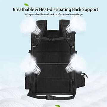 HOVONO Double-Compartment Pet Carrier Backpack for Small Cats and Dogs, Cat Travel Carrier for 2 Cats, Perfect for Traveling/Hiking/Camping, Black