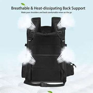 HOVONO Double-Compartment Pet Carrier Backpack for Small Cats and Dogs, Cat Travel Carrier for 2 Cats, Perfect for Traveling/Hiking/Camping, Black