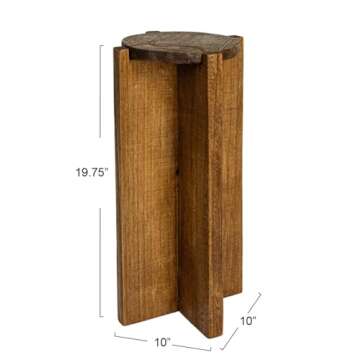 Creative Co-Op Wood Round Accent Table - Rustic Charm