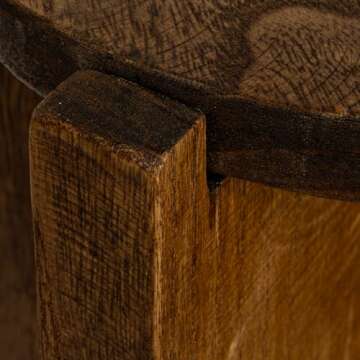 Creative Co-Op Wood Round Accent Table - Rustic Charm