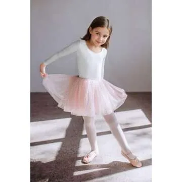 YgneeDom Girls Long Sleeve Leotard Kids Bodysuit for Dance Gymnastics Costume 3-12 Years (White, 11-...