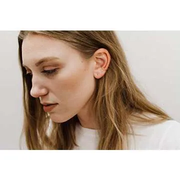 Ear Cuffs for Women, Adjustable Ear Cuffs, Ear Cuffs for Men, 16 Gauge, Conch Cuff for Non Pierced (14k Gold Filled, hammered)