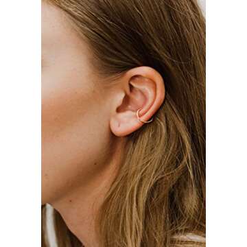 Ear Cuffs for Women, Adjustable Ear Cuffs, Ear Cuffs for Men, 16 Gauge, Conch Cuff for Non Pierced (14k Gold Filled, hammered)