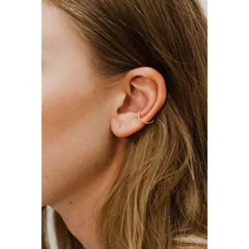 Ear Cuffs for Women, Adjustable Ear Cuffs, Ear Cuffs for Men, 16 Gauge, Conch Cuff for Non Pierced (14k Gold Filled, hammered)