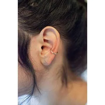 Ear Cuffs for Women, Adjustable Ear Cuffs, Ear Cuffs for Men, 16 Gauge, Conch Cuff for Non Pierced (14k Gold Filled, hammered)