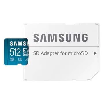 Samsung EVO Select microSD Memory Card + Adapter 512GB - Up to 160 MB/s for 4K UHD Video
