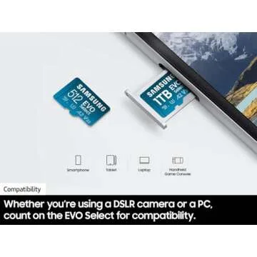 Samsung EVO Select microSD Card 512GB Up to 160 MB/s for All Devices