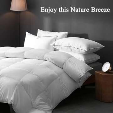 DWR Goose Feather Down Core Pillow Surrounded by Polyester 2 Pack, 100% Organic Cotton Covered, Medium Support, Standard Size Bed Pillow Inserts(20x26, Set of 2)