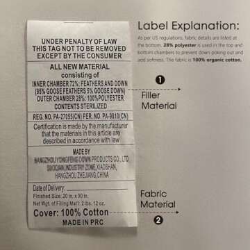DWR Goose Feather Down Core Pillow Surrounded by Polyester 2 Pack, 100% Organic Cotton Covered, Medium Support, Standard Size Bed Pillow Inserts(20x26, Set of 2)