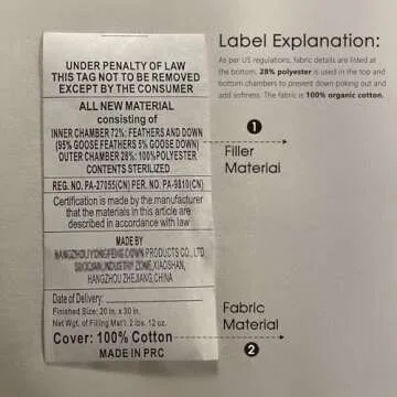 DWR Goose Feather Down Core Pillow Surrounded by Polyester 2 Pack, 100% Organic Cotton Covered, Medium Support, Standard Size Bed Pillow Inserts(20x26, Set of 2)