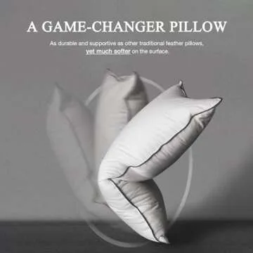 DWR Goose Feather Down Core Pillow Surrounded by Polyester 2 Pack, 100% Organic Cotton Covered, Medium Support, Standard Size Bed Pillow Inserts(20x26, Set of 2)