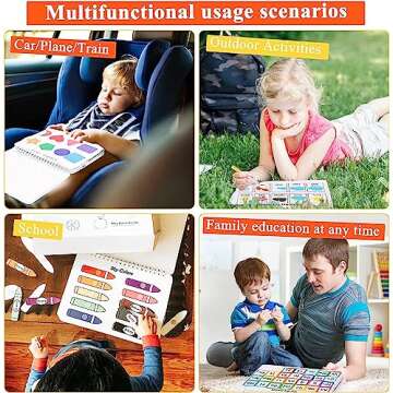 HAN-MM Busy Book for Kids, Montessori Preschool Learning Activities, 30 Themes with 8 Marker, Workbook Activity Binder for Toddlers 1-3, Autism Learning Materials and Tracing Coloring Book, BusyTots