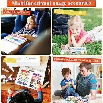 HAN-MM Busy Book for Kids, Montessori Preschool Learning Activities, 30 Themes with 8 Marker, Workbook Activity Binder for Toddlers 1-3, Autism Learning Materials and Tracing Coloring Book, BusyTots