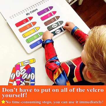 HAN-MM Busy Book for Kids, Montessori Preschool Learning Activities, 30 Themes with 8 Marker, Workbook Activity Binder for Toddlers 1-3, Autism Learning Materials and Tracing Coloring Book, BusyTots